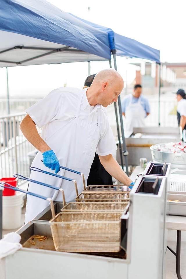 Fresh-cut fries at Hires catering event