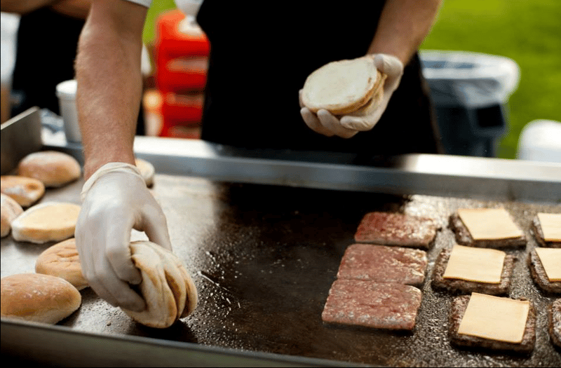 Hires Big H catering grill in action