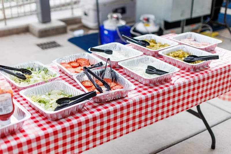 Burger toppings station