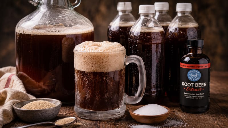 Yeast-fermented homemade root beer